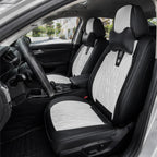 Kit Completo de Capas para Banco de Carro Domani em Couro Legítimo Universal 5 Lugares Com Airbag + Tapetes e Capa de Volante
