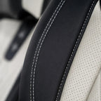 Kit Completo de Capas para Banco de Carro Domani em Couro Legítimo Universal 5 Lugares Com Airbag + Tapetes e Capa de Volante