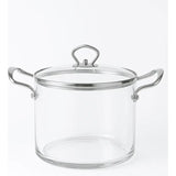 Panela de Vidro Borossilicato 2,5L com Tampa e Alças de Aço Inox