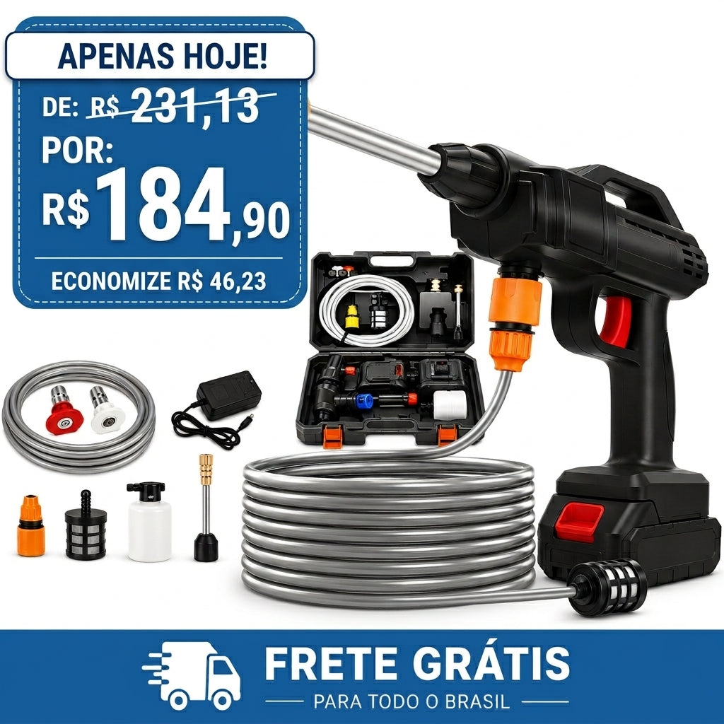 Lavadora de Alta Pressão Portátil 48V Recarregável