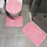 Kit Tapete de Banheiro 3 Peças Memory Foam – Textura 3D | Várias Cores
