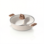 Panela Dupla Divisória Antiaderente + Kit Utensílios em Silicone