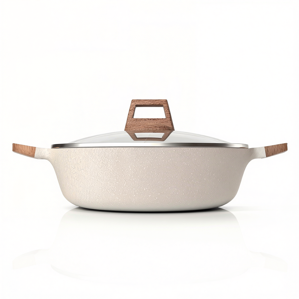 Panela Dupla Divisória Antiaderente + Kit Utensílios em Silicone
