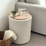 Mesa lateral com dispensador de água em madeira premium