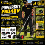 PowerCut™ Pro 48V Roçadeira Profissional Sem Fio 4 em 1